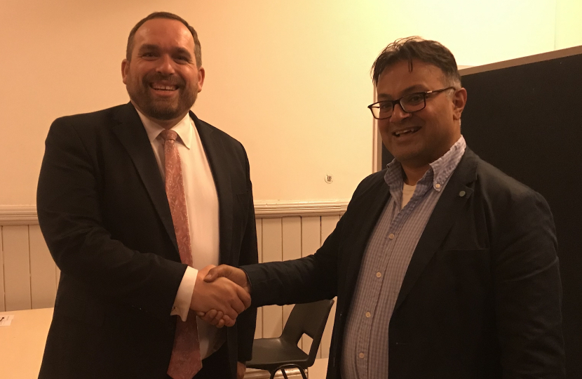 Stewart Harper with Angelo Basu, Association Chairman in Leeds North West